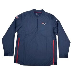 New England Patriots Men's L Blue Nike On Field Lightweight 1/2 Zip Pullover NFL